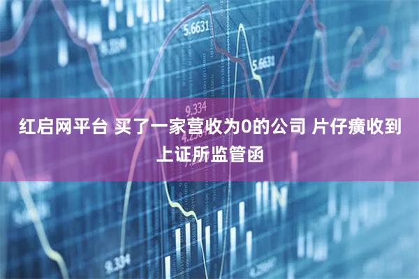 红启网平台 买了一家营收为0的公司 片仔癀收到上证所监管函