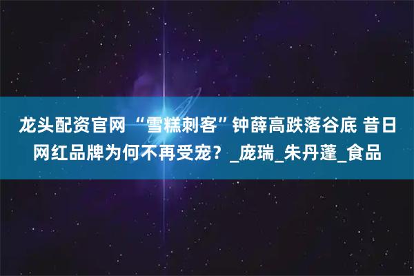 龙头配资官网 “雪糕刺客”钟薛高跌落谷底 昔日网红品牌为何不再受宠？_庞瑞_朱丹蓬_食品
